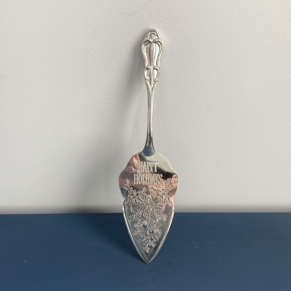 Silver Happy‎ Holidays Cake/ Pie Server